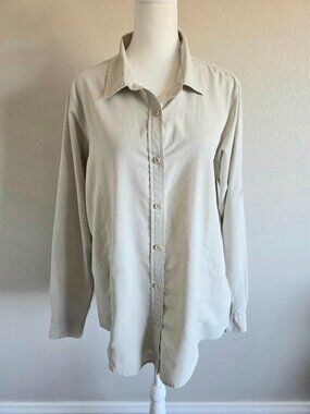 Exofficio Shirt Top Women's Large Insect Shield Vented Button Up Long Sleeve